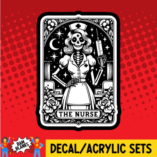 The Nurse Skeleton Tarot Card - DECAL AND ACRYLIC SHAPE #DA02678