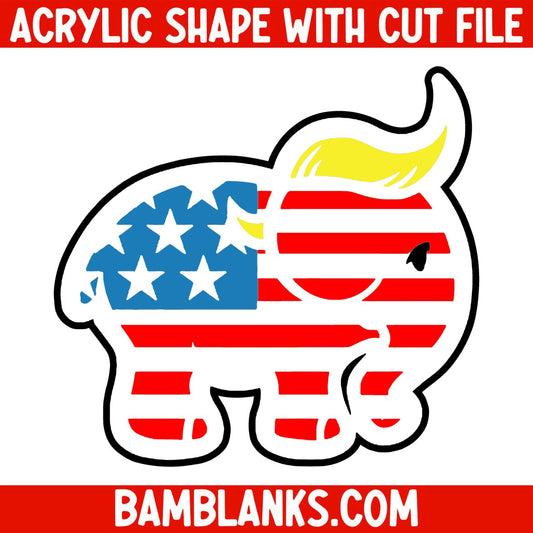 Trump Elephant - Acrylic Shape #726