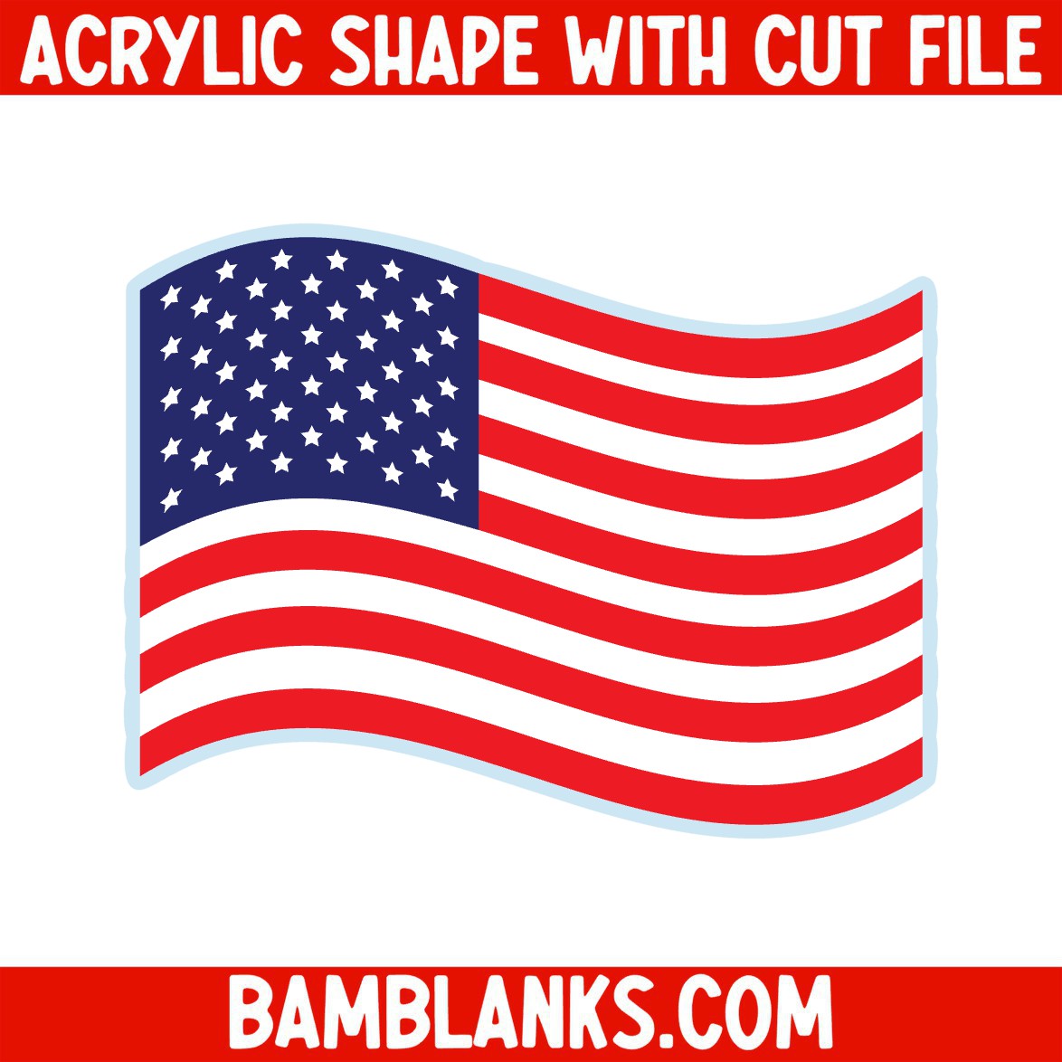 US Flag Wavy 2 - Acrylic Shape #984