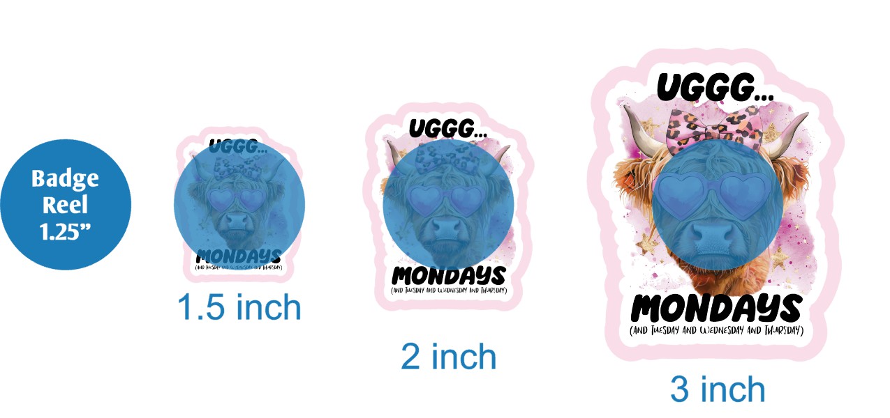 Uggg Mondays Highland Cow - DECAL AND ACRYLIC SHAPE #DA03138