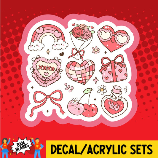 Valentine Coquette Collage - DECAL AND ACRYLIC SHAPE #DA03552