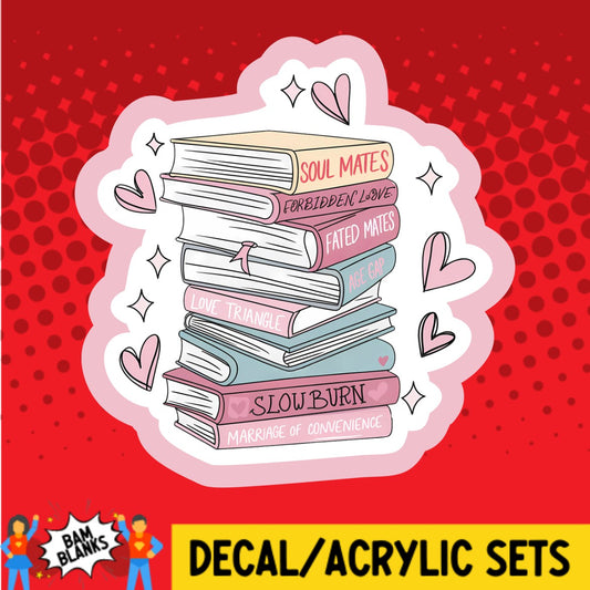 Valentines Book Stack - DECAL AND ACRYLIC SHAPE #DA03558