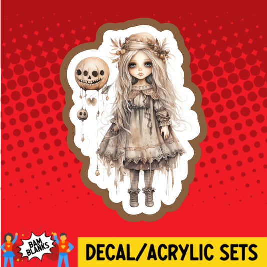 Vintage Boho Horror Doll 1 - DECAL AND ACRYLIC SHAPE #DA02318