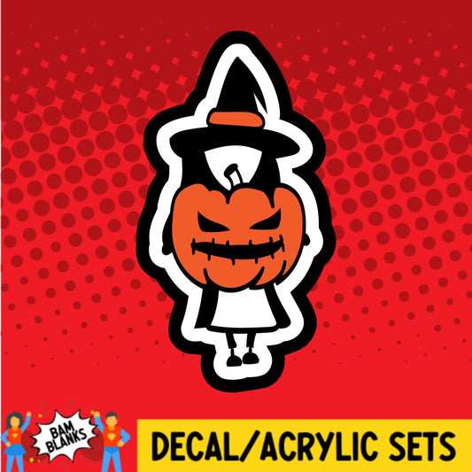 Witch with Pumpkin - DECAL AND ACRYLIC SHAPE #DA02298