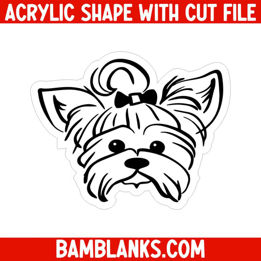 Yorkie Face - Acrylic Shape #097