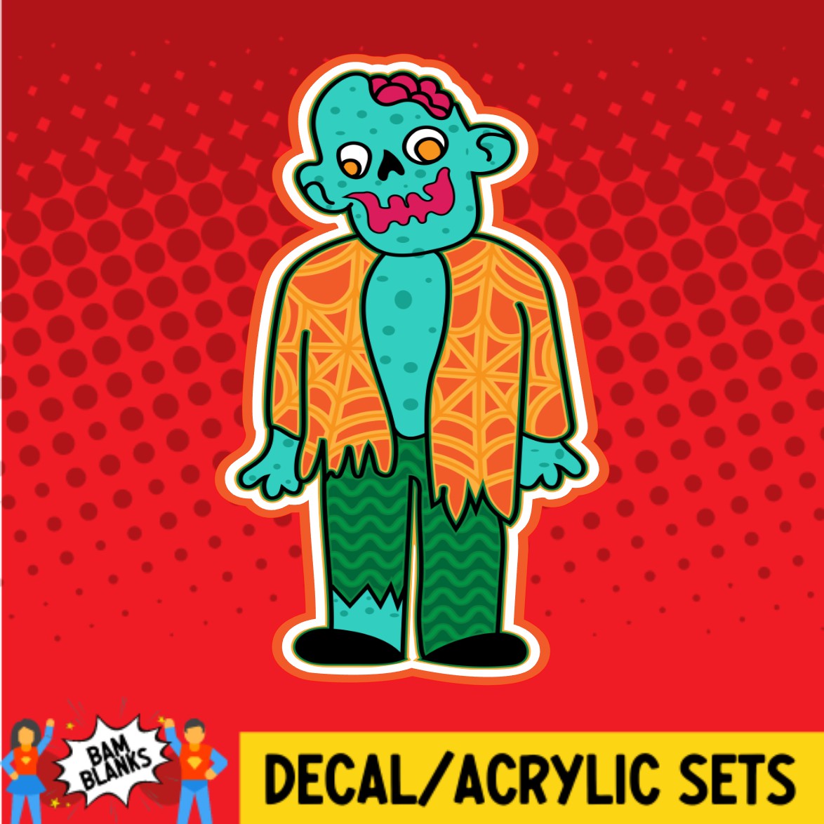 Zombie - DECAL AND ACRYLIC SHAPE #DA02321 – BAM Blanks and More