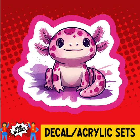 Cartoon Axolotl - DECAL AND ACRYLIC SHAPE #DA03646