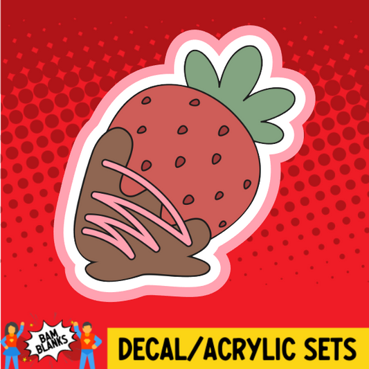 Strawberry Dipped in Chocolate - DECAL AND ACRYLIC SHAPE #DA03818