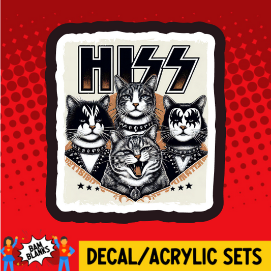 Hiss Funny Cat - DECAL AND ACRYLIC SHAPE #DA03786