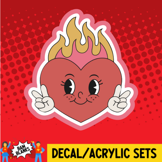 Heart Flames Guy - DECAL AND ACRYLIC SHAPE #DA03822