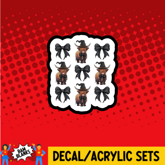Halloween Highland Cow Collage - DECAL AND ACRYLIC SHAPE #DA03756