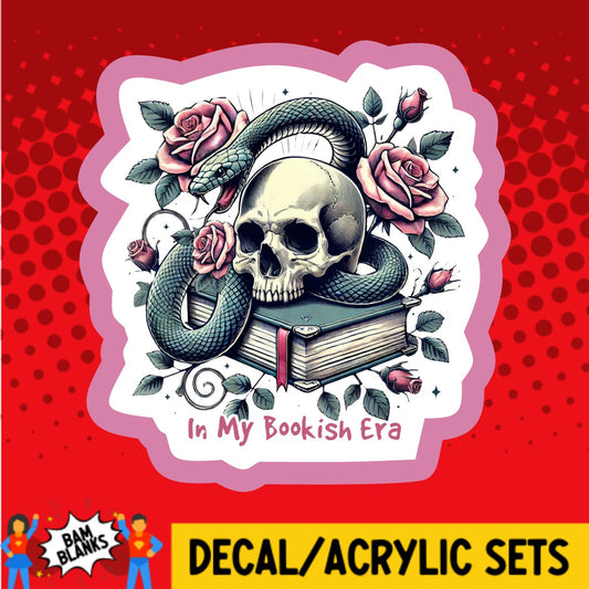 In My Bookish Era Snake Skull - DECAL AND ACRYLIC SHAPE #DA03675