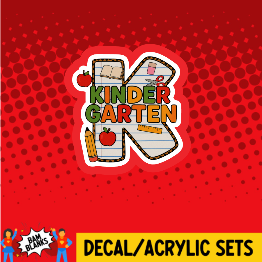 Kindergarten Notebook Paper - DECAL AND ACRYLIC SHAPE #DA03719
