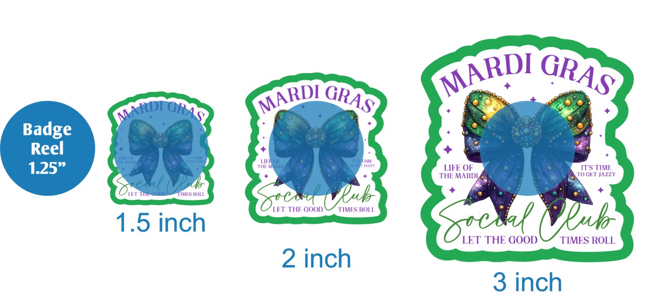 Mardi Gras Coquette Social Club - DECAL AND ACRYLIC SHAPE #DA03576