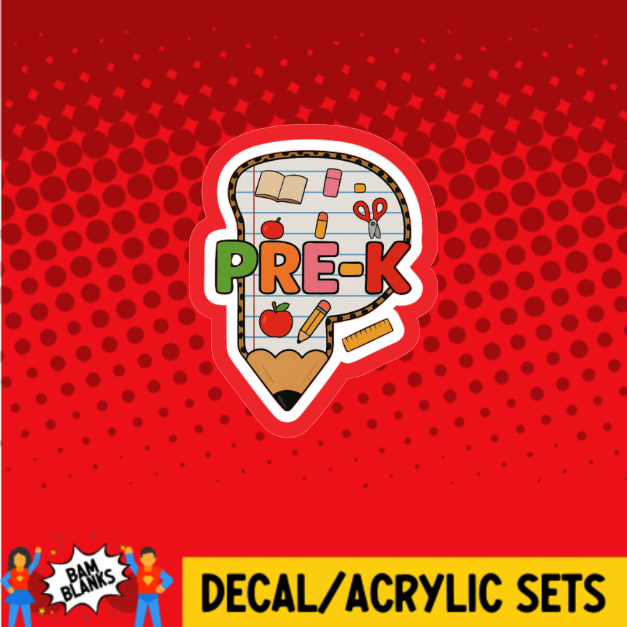 Pre K Notebook Paper - DECAL AND ACRYLIC SHAPE #DA03718