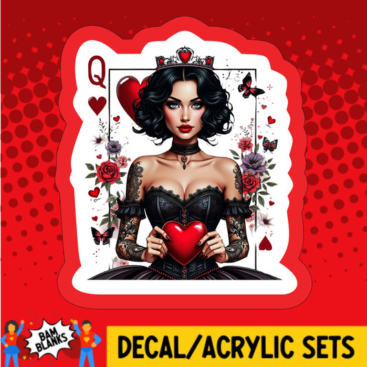 Queen Of Hearts Gothic - DECAL AND ACRYLIC SHAPE #DA03689