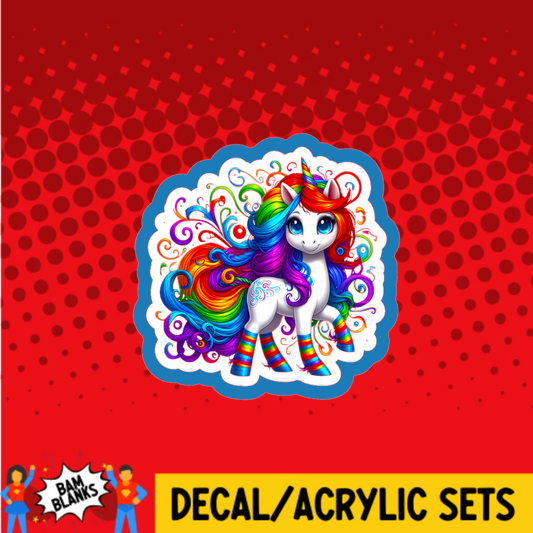 Rainbow Unicorn - DECAL AND ACRYLIC SHAPE #DA03715