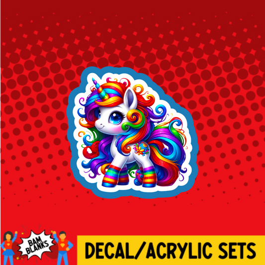 Rainbow Unicorn 2 - DECAL AND ACRYLIC SHAPE #DA03716