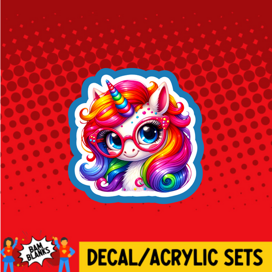 Rainbow Unicorn 3 - DECAL AND ACRYLIC SHAPE #DA03717