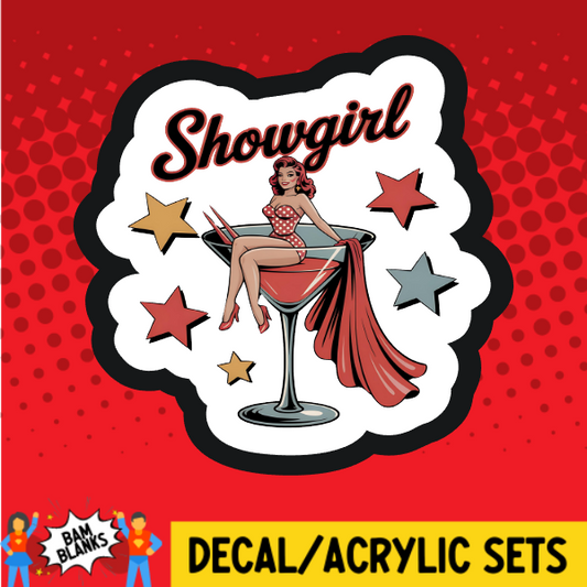 Showgirl Martini Glass - DECAL AND ACRYLIC SHAPE #DA03846