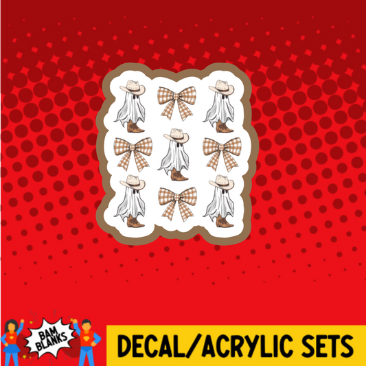 Western Ghost and Bow Collage - DECAL AND ACRYLIC SHAPE #DA03753
