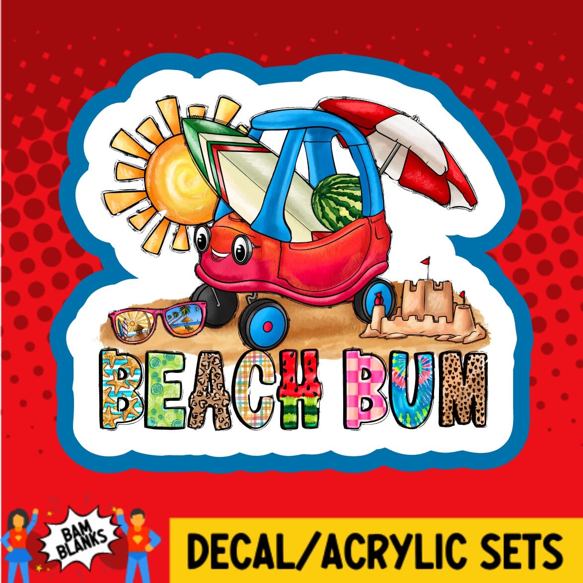 Beach Bum Coupe - DECAL AND ACRYLIC SHAPE #DA02100