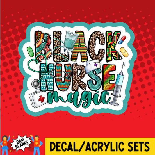 Black Nurse Magic - DECAL AND ACRYLIC SHAPE #DA01977