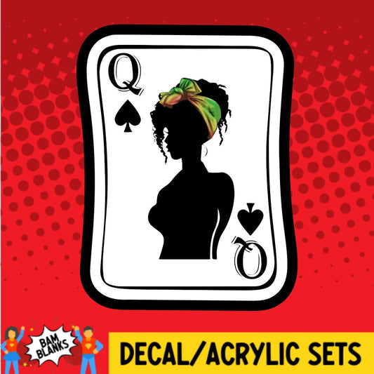 Black Queen Card - DECAL AND ACRYLIC SHAPE #DA01979