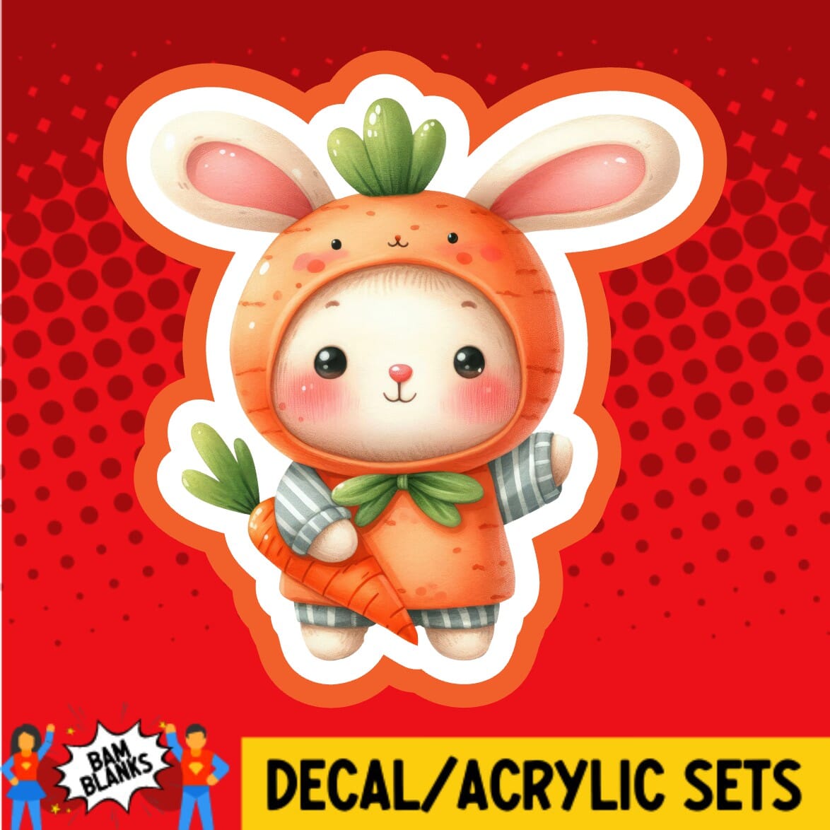 Bunny in Carrot Suit - DECAL AND ACRYLIC SHAPE #DA01876