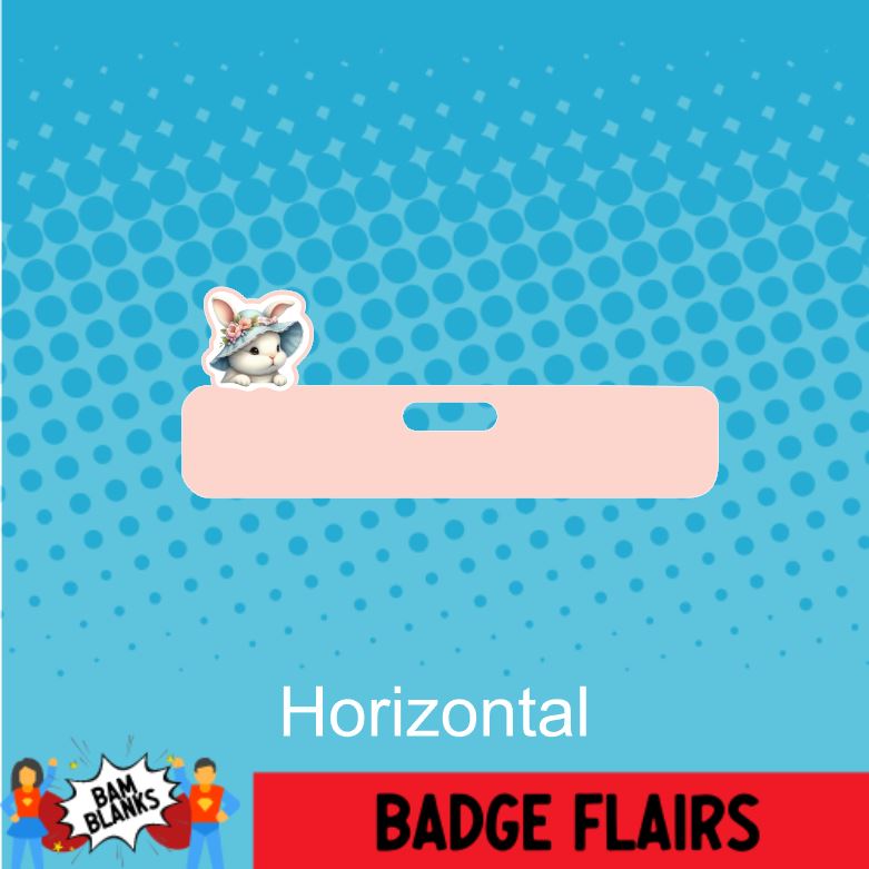 Bunny in Hat - BADGE FLAIR DECAL AND ACRYLIC SHAPE #BF0028