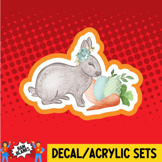 Bunny with Eggs - DECAL AND ACRYLIC SHAPE #DA01984