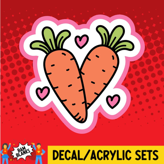 Carrots and Hearts - DECAL AND ACRYLIC SHAPE #DA01995