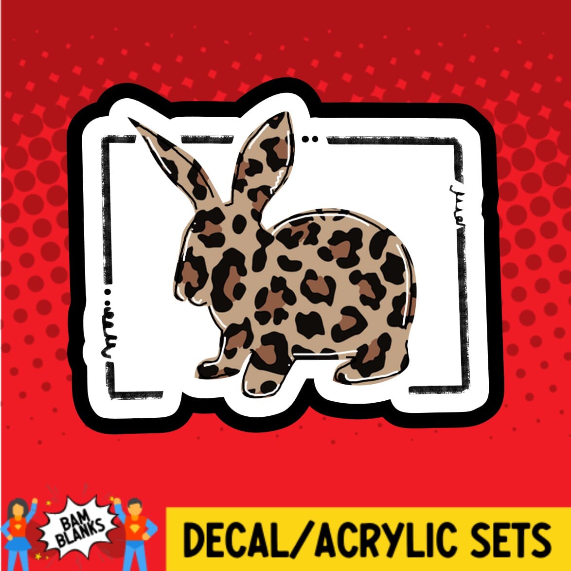Cheetah Bunny - DECAL AND ACRYLIC SHAPE #DA01664