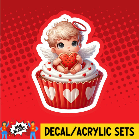 Cupid Valentine Cupcake - DECAL AND ACRYLIC SHAPE #DA01696