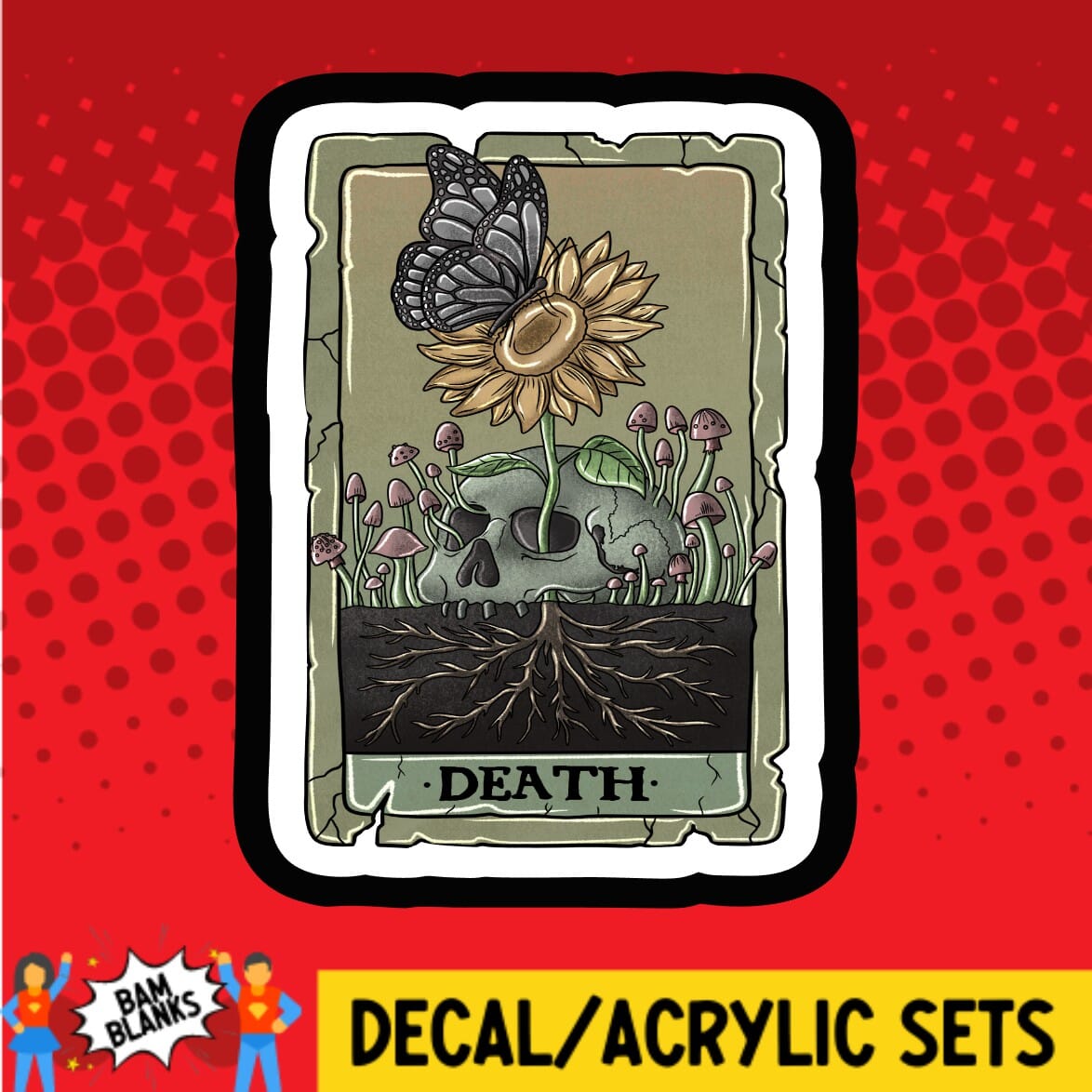 Death Tarot Card - DECAL AND ACRYLIC SHAPE #DA01855