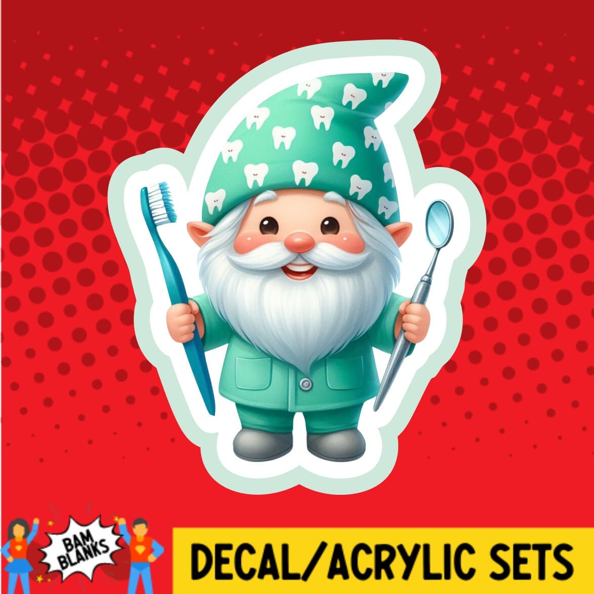 Dental Gnome - DECAL AND ACRYLIC SHAPE #DA02137