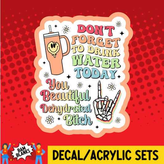 Dont Forget Your Water Today - DECAL AND ACRYLIC SHAPE #DA01913