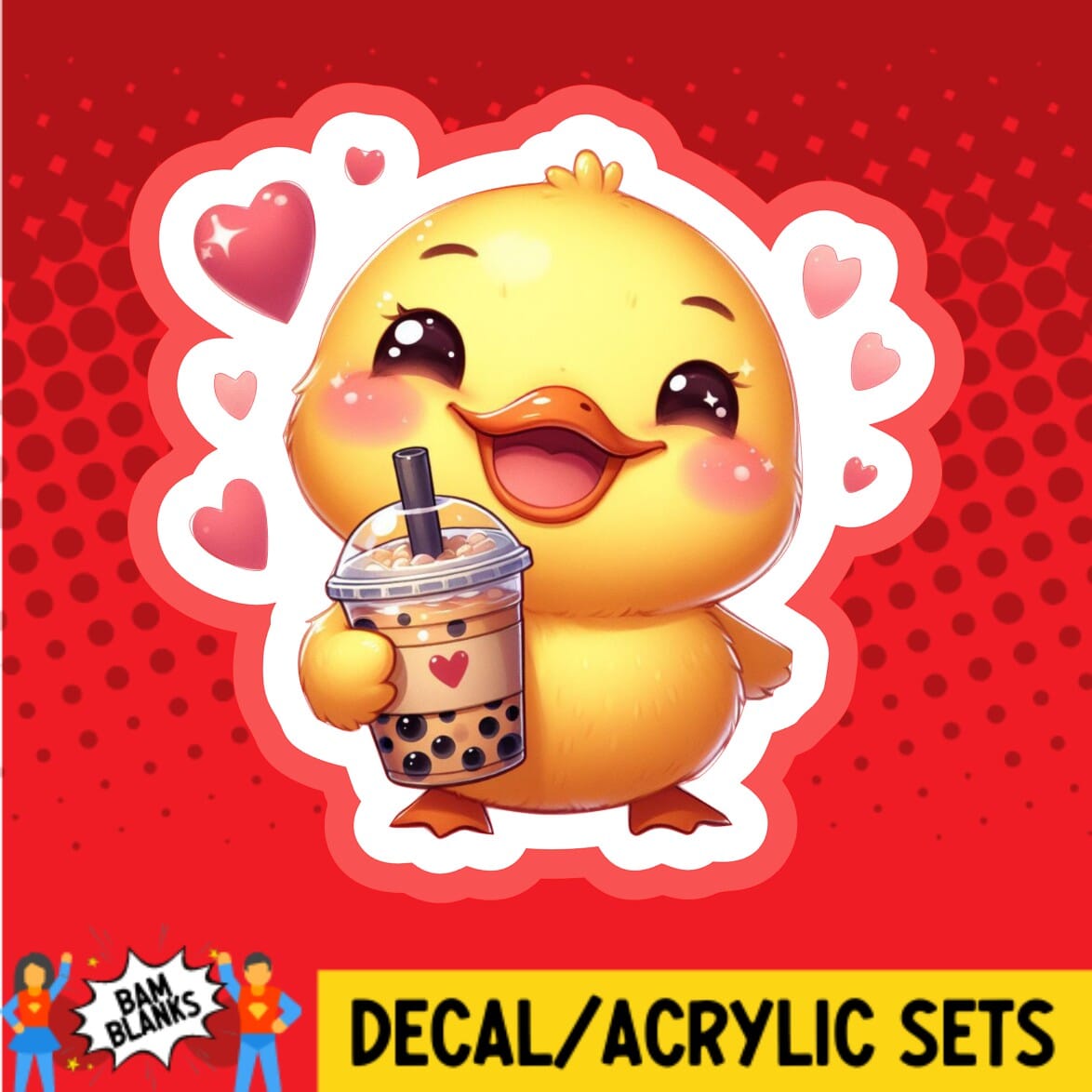 Duck with Boba - DECAL AND ACRYLIC SHAPE #DA01772