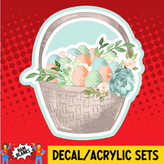 Easter Basket with Eggs - DECAL AND ACRYLIC SHAPE #DA01985