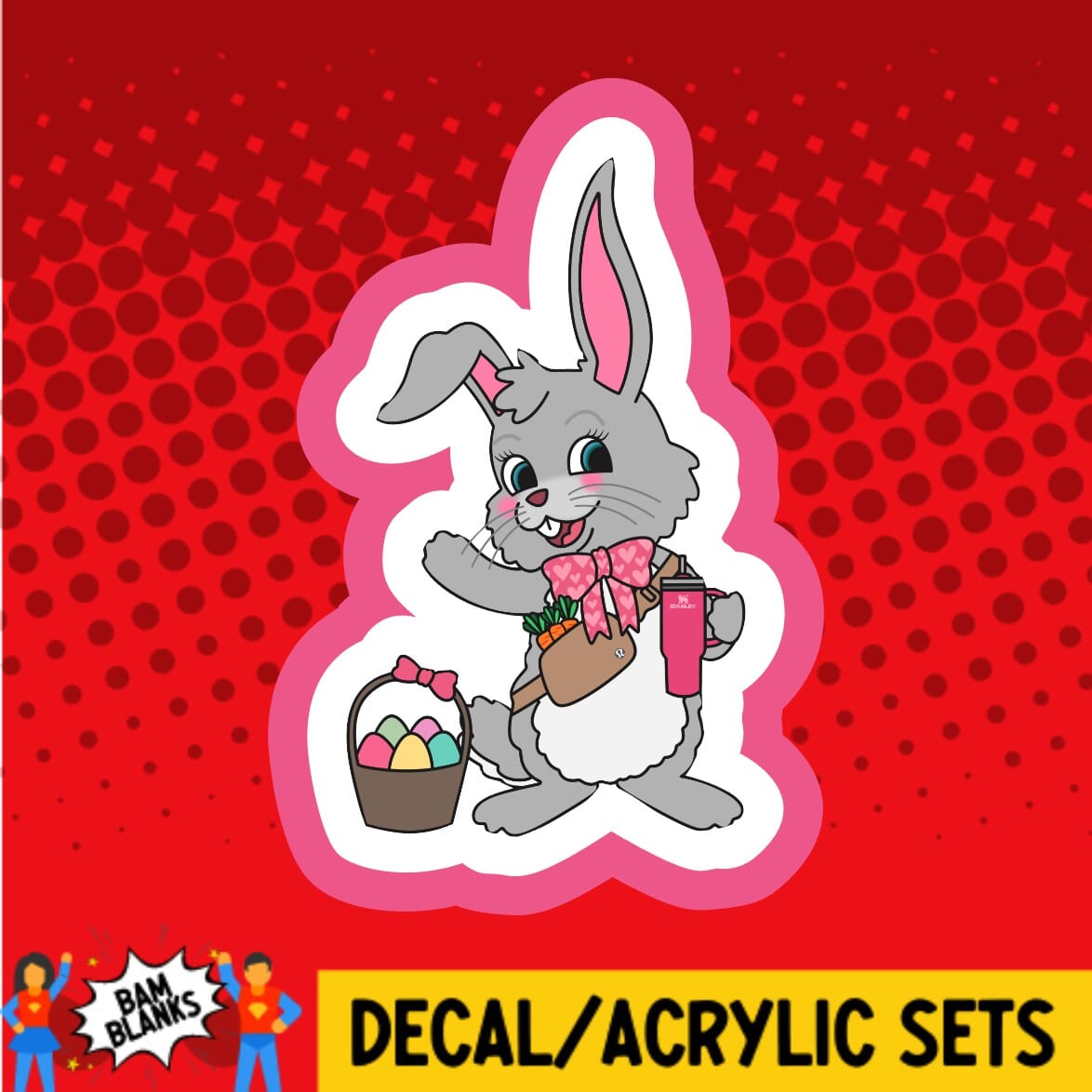 Easter Bunny Bougie - DECAL AND ACRYLIC SHAPE #DA01792