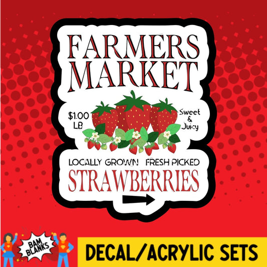 Farmers Market Strawberry - DECAL AND ACRYLIC SHAPE #DA02116