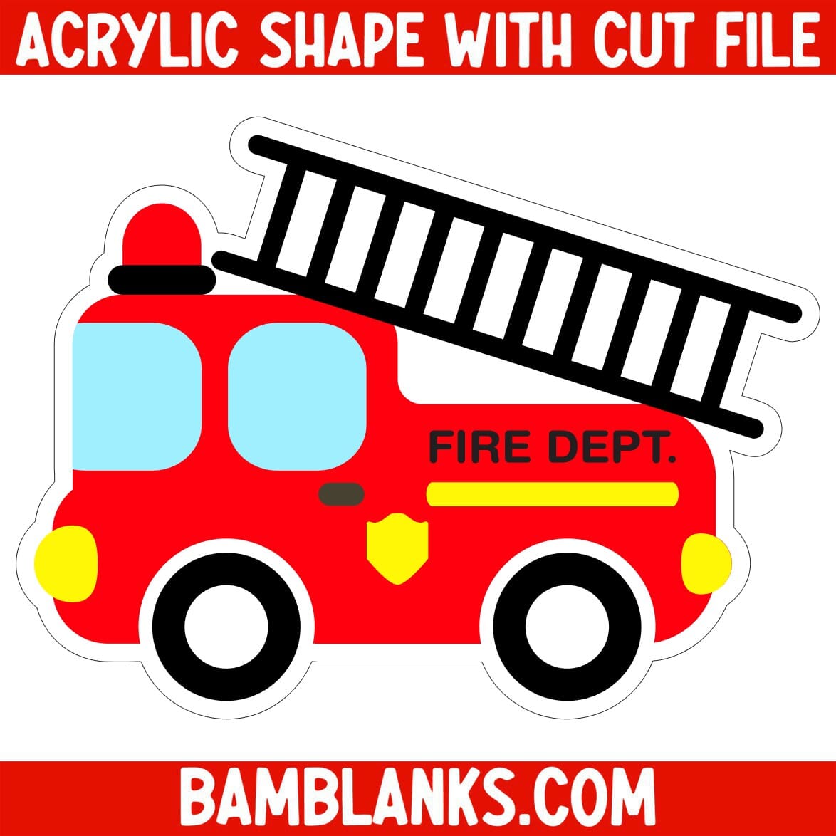 Fire Truck - Acrylic Shape #089