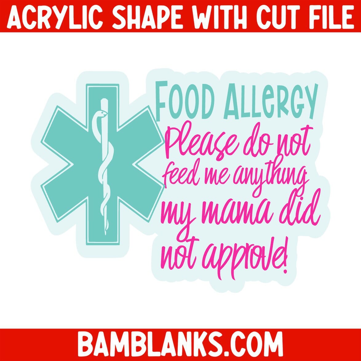 Food Allergy - Acrylic Shape #1592