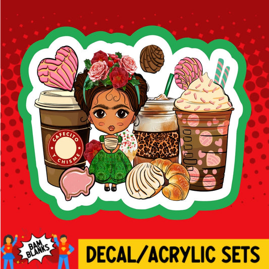 Frida Coffee Cups - DECAL AND ACRYLIC SHAPE #DA02094