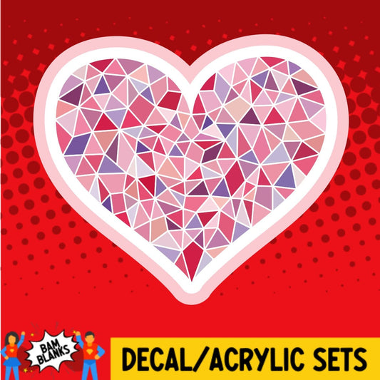 Geometric Heart - DECAL AND ACRYLIC SHAPE #DA01653