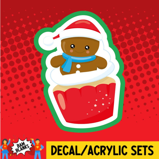 Gingerbread Cupcake - DECAL AND ACRYLIC SHAPE #DA01622
