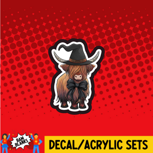 Highland Cow Witch - DECAL AND ACRYLIC SHAPE #DA03751