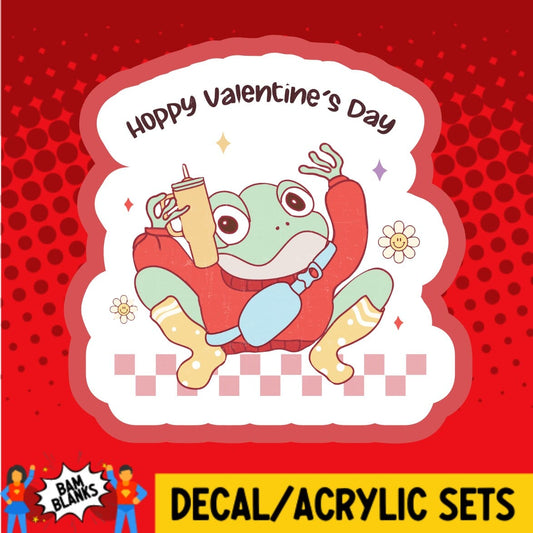 Hoppy Valentines Day Frog Stanley - DECAL AND ACRYLIC SHAPE #DA01735