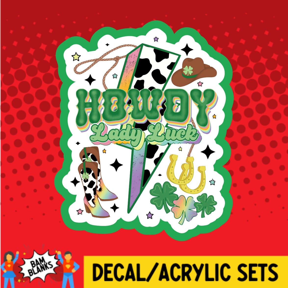 Howdy Lady Luck - Decal And Acrylic Shape #da01928 – Bam Blanks And More