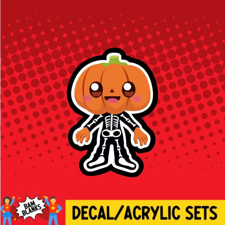 Jack O Lantern Skeleton - DECAL AND ACRYLIC SHAPE #DA01958